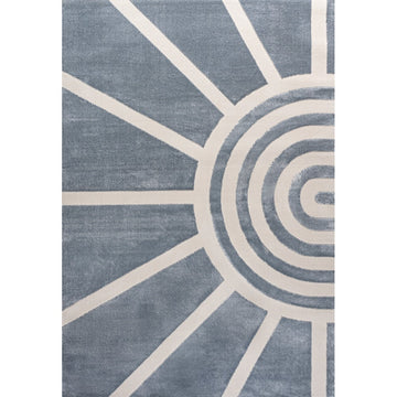 Nordic MidCentury Scandinavian Abstract Sun Two-Tone High-Low Area Rug